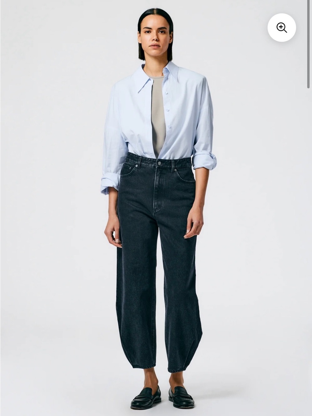 TIBI Black Denim High Waisted Quinn Jean Size 25